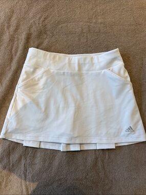 adidas White Tennis Skort with Built-In Shorts